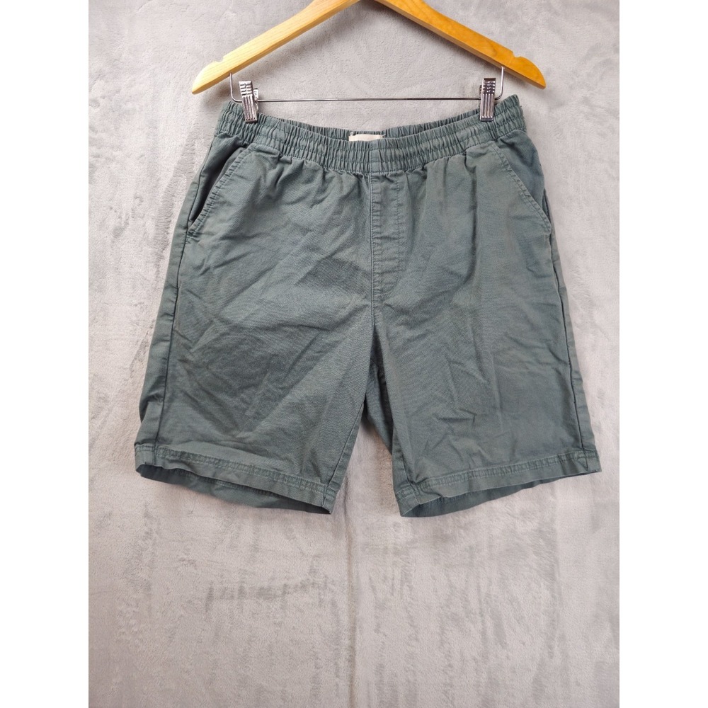 Pact Shorts Mens XL Green Organic Cotton Chino Elastic Waist Drawstring Stretch